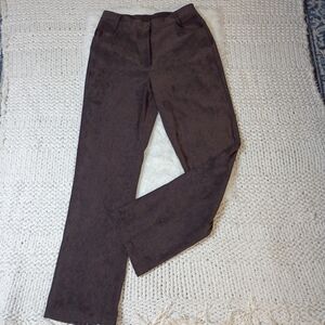 Elliott Lauren Women's Vintage Dark Brown Suede Trousers Size 4